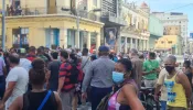 Demonstrations in Havana against the government of Cuban President Miguel Diaz-Canel in Havana, July 11, 2021.